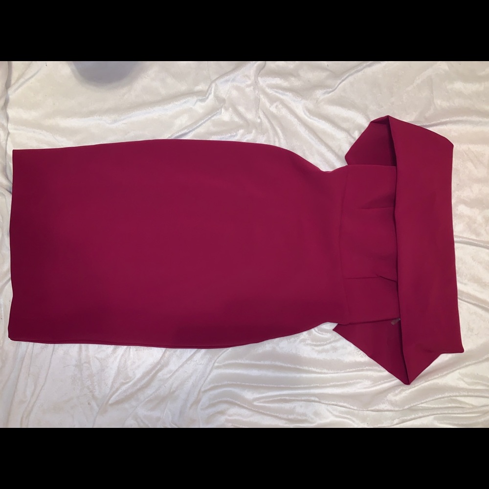 Magenta off the shoulder semi formal dress